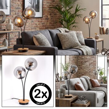 Jomin Boule lumineuse, Lampe à poser Écru, Noir, 2 lumières