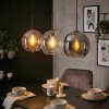 Koyoto Suspension, Boule lumineuse, Suspension Ambre, Clair, Fumé, 3 lumières