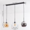 Koyoto Suspension, Boule lumineuse, Suspension Ambre, Clair, Fumé, 3 lumières
