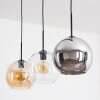 Koyoto Suspension, Boule lumineuse, Suspension Ambre, Clair, Fumé, 3 lumières