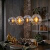 Koyoto Suspension, Boule lumineuse, Suspension Ambre, Clair, Fumé, 4 lumières