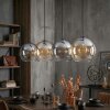 Koyoto Suspension, Boule lumineuse, Suspension Ambre, Clair, Fumé, 4 lumières