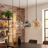 Ripoll Suspension, Boule lumineuse, Suspension Ambre, Clair, Fumé, 4 lumières