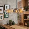Ripoll Suspension, Boule lumineuse, Suspension Ambre, Clair, Fumé, 4 lumières