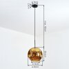 Ripoll Suspension, Boule lumineuse, Suspension Or, 1 lumière