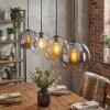 Koyoto Suspension, Boule lumineuse, Suspension Ambre, Chrome, Clair, Fumé, 4 lumières