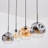 Ripoll Suspension, Boule lumineuse, Suspension Ambre, Clair, Fumé, 4 lumières