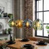 Ripoll Suspension, Boule lumineuse, Suspension Bleu, Or, Vert, 4 lumières