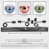 Koyoto Suspension, Boule lumineuse, Suspension Bleu, Vert, Clair, Cuivré, 3 lumières