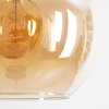 Koyoto Suspension, Boule lumineuse, Suspension Ambre, Chrome, Fumé, 4 lumières