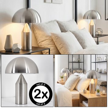 Rilon Lampe à poser Nickel mat, 2 lumières