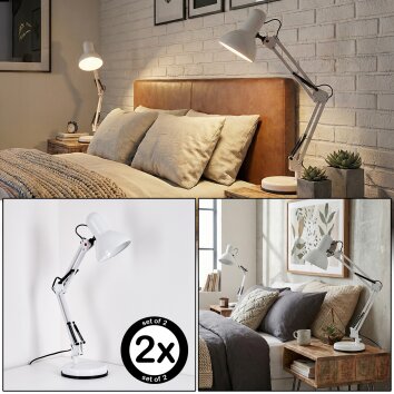 Nurmasuando Lampe de bureau, Lampe à poser LED Noir, Blanc, 1 lumière