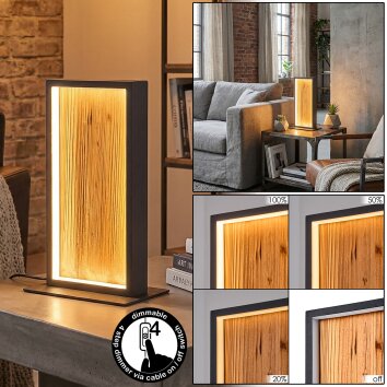 Gerin Lampe à poser LED Écru, Noir, 1 lumière