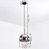 Ripoll Suspension, Boule lumineuse, Suspension Chrome, Clair, Fumé, 1 lumière