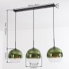 Koyoto Suspension, Boule lumineuse, Suspension Vert, Clair, 3 lumières