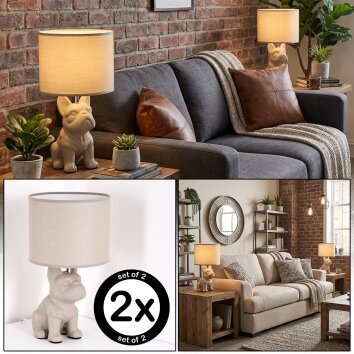 Harol Lampe à poser Chrome, Sable, 1 lumière