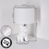 Harol Lampe à poser Chrome, Blanc, 1 lumière