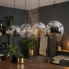 Ripoll Suspension, Boule lumineuse, Suspension Ambre, Clair, Fumé, 4 lumières
