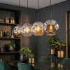Ripoll Suspension, Boule lumineuse, Suspension Ambre, Clair, Fumé, 4 lumières