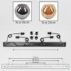 Ripoll Suspension, Boule lumineuse, Suspension Ambre, Fumé, 4 lumières