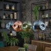 Ripoll Suspension, Boule lumineuse, Suspension Bleu, Vert, Cuivré, 4 lumières