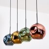 Ripoll Suspension, Boule lumineuse, Suspension Bleu, Or, Vert, Cuivré, 4 lumières