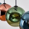 Ripoll Suspension, Boule lumineuse, Suspension Bleu, Vert, Cuivré, 4 lumières