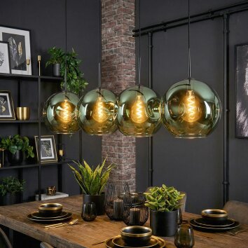 Ripoll Suspension, Boule lumineuse, Suspension Vert, 4 lumières