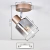 Casterk Plafonnier, Spot de plafond Brun, Chrome, 1 lumière