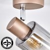 Casterk Plafonnier, Spot de plafond Brun, Chrome, 1 lumière
