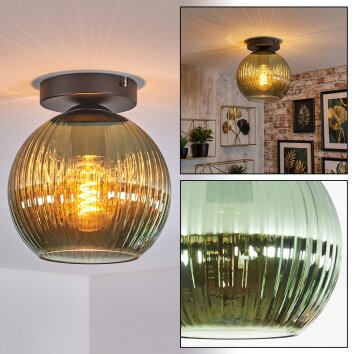 Koyoto Plafonnier, Boule lumineuse 20 cm Vert, 1 lumière