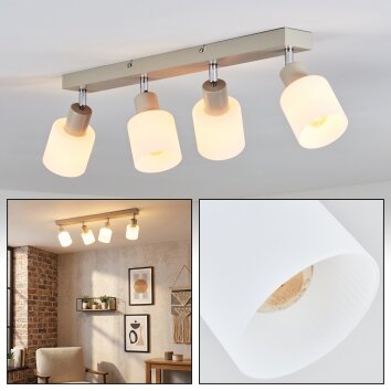 Fonik Plafonnier Chrome, Sable, 4 lumières