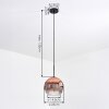 Ripoll Suspension, Boule lumineuse, Suspension Clair, Cuivré, 1 lumière