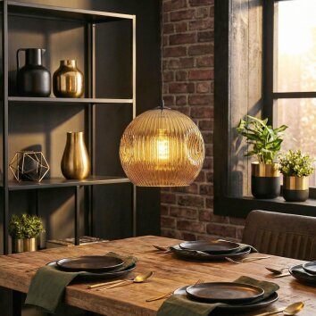 Ripoll Suspension, Boule lumineuse, Suspension Or, 1 lumière