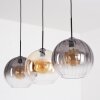 Koyoto Suspension, Boule lumineuse, Suspension Ambre, Clair, Fumé, 3 lumières