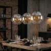 Koyoto Suspension, Boule lumineuse, Suspension Ambre, Clair, 3 lumières