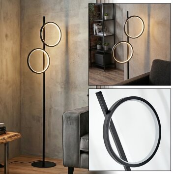 Firon Lampadaire LED Noir, 2 lumières