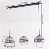 Koyoto Suspension, Boule lumineuse, Suspension Clair, Fumé, 3 lumières