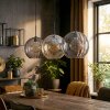 Koyoto Suspension, Boule lumineuse, Suspension Ambre, Fumé, 3 lumières