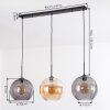 Koyoto Suspension, Boule lumineuse, Suspension Ambre, Fumé, 3 lumières
