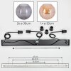 Koyoto Suspension, Boule lumineuse, Suspension Ambre, Fumé, 3 lumières