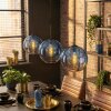 Koyoto Suspension, Boule lumineuse, Suspension Bleu, Clair, 3 lumières