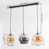 Koyoto Suspension, Boule lumineuse, Suspension Ambre, Chrome, Fumé, 3 lumières