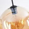Koyoto Suspension, Boule lumineuse, Suspension Ambre, Chrome, Fumé, 3 lumières