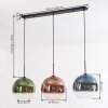 Koyoto Suspension, Boule lumineuse, Suspension Bleu, Vert, Clair, Cuivré, 3 lumières