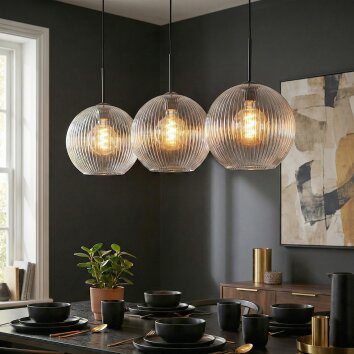 Koyoto Suspension, Boule lumineuse, Suspension Clair, 3 lumières