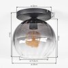 Koyoto Plafonnier, Boule lumineuse 25 cm Clair, Fumé, 1 lumière