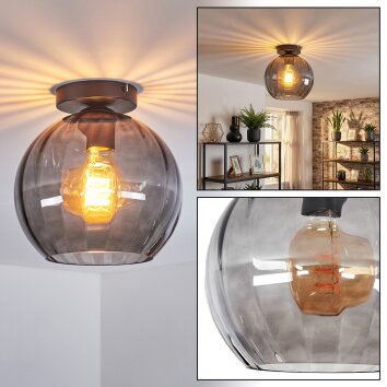 Koyoto Plafonnier, Boule lumineuse 20 cm Fumé, 1 lumière