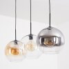 Koyoto Suspension, Boule lumineuse, Suspension Ambre, Clair, Fumé, 3 lumières