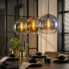 Koyoto Suspension, Boule lumineuse, Suspension Bleu, Or, Vert, Clair, 3 lumières